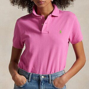 Ralph Lauren Pink Polo with Green Pony Embroidery